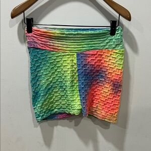 Source Unknown Multicolor Tie-Dye Bike Shorts